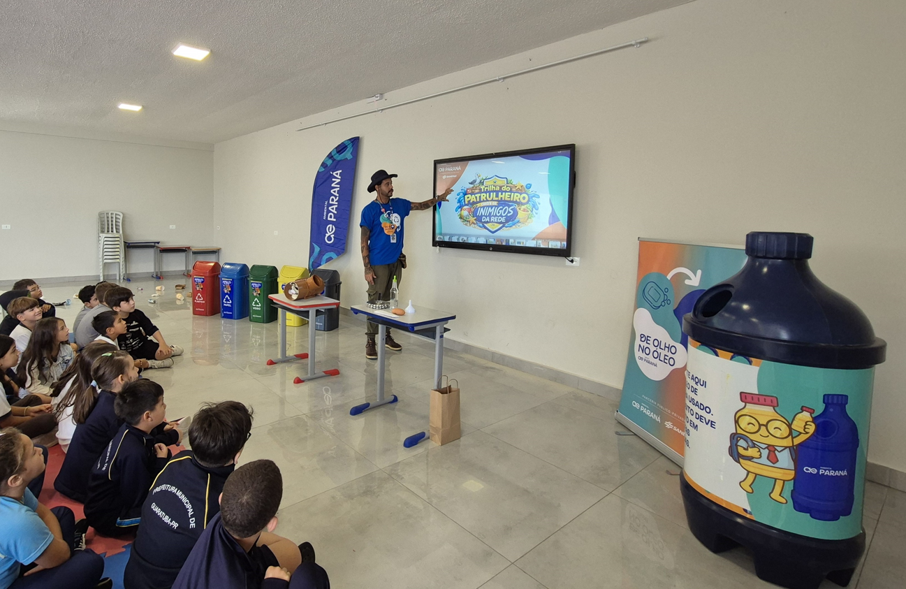 Campanha escolar em Guaratuba reforça importância do descarte correto de óleo usado